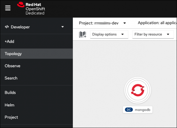 The MongoDB database will appear in the Topology view after it’s installed.