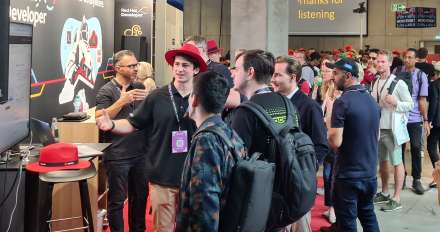 Red Hat's booth at WeAreDevelopers 2023